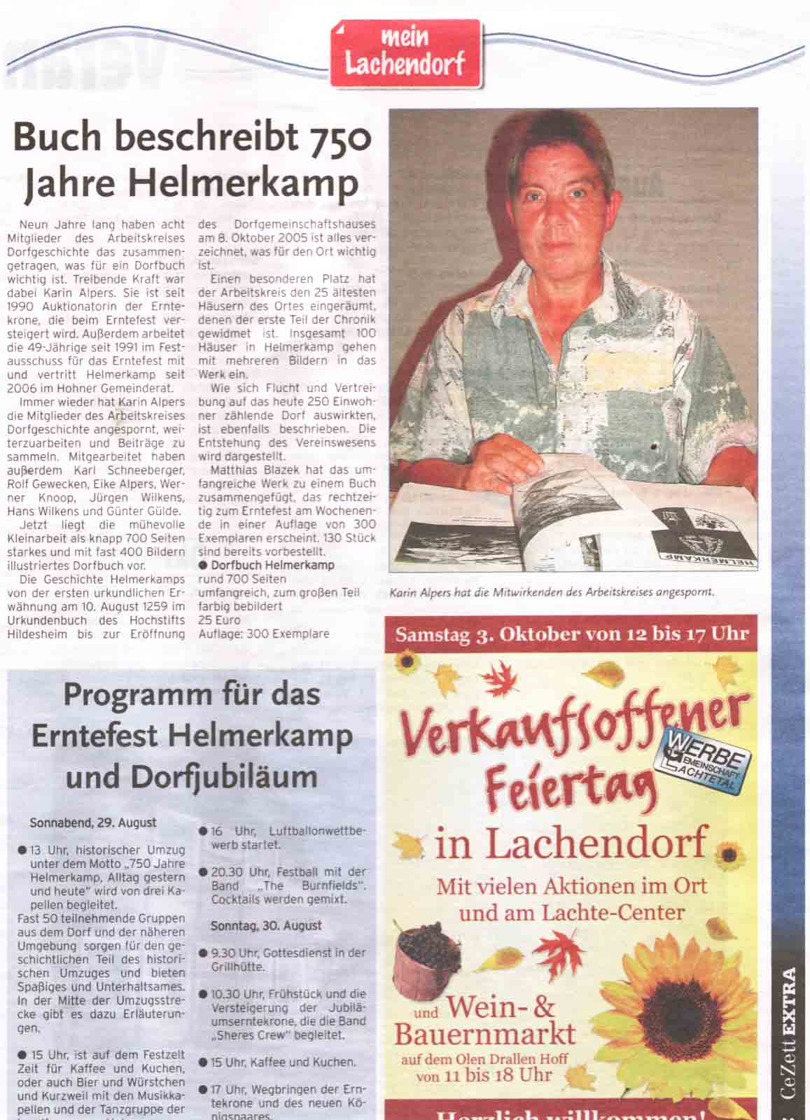 Cellesche Zeitung vom 28. August 2009